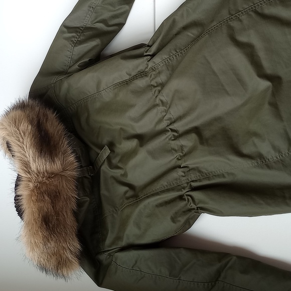 J Crew Perfect Winter Waxed Parka Primaloft Faux Fur Olive Gree Small - Picture 13 of 16